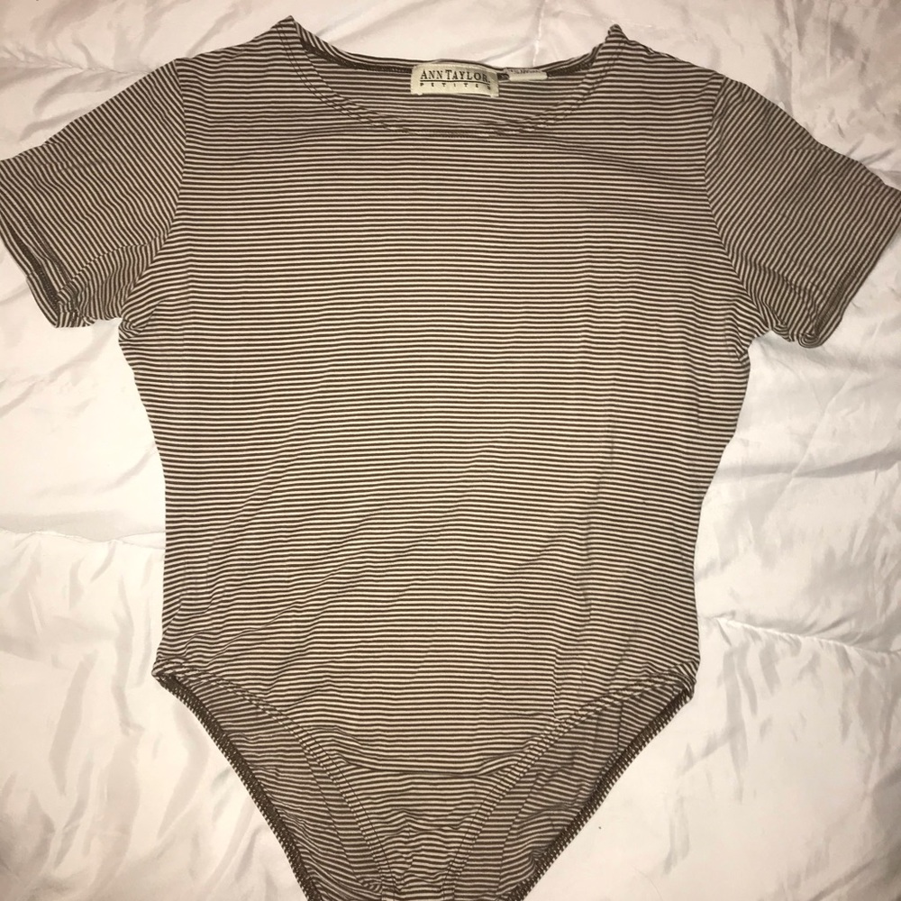 Ann Taylor Petite size Small striped bodysuit